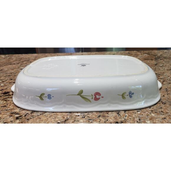 PFALTZGRAFF U.S.A. 13" x 9" Rectangular Baker Casserole Blue And Red Flowers - Picture 8 of 16